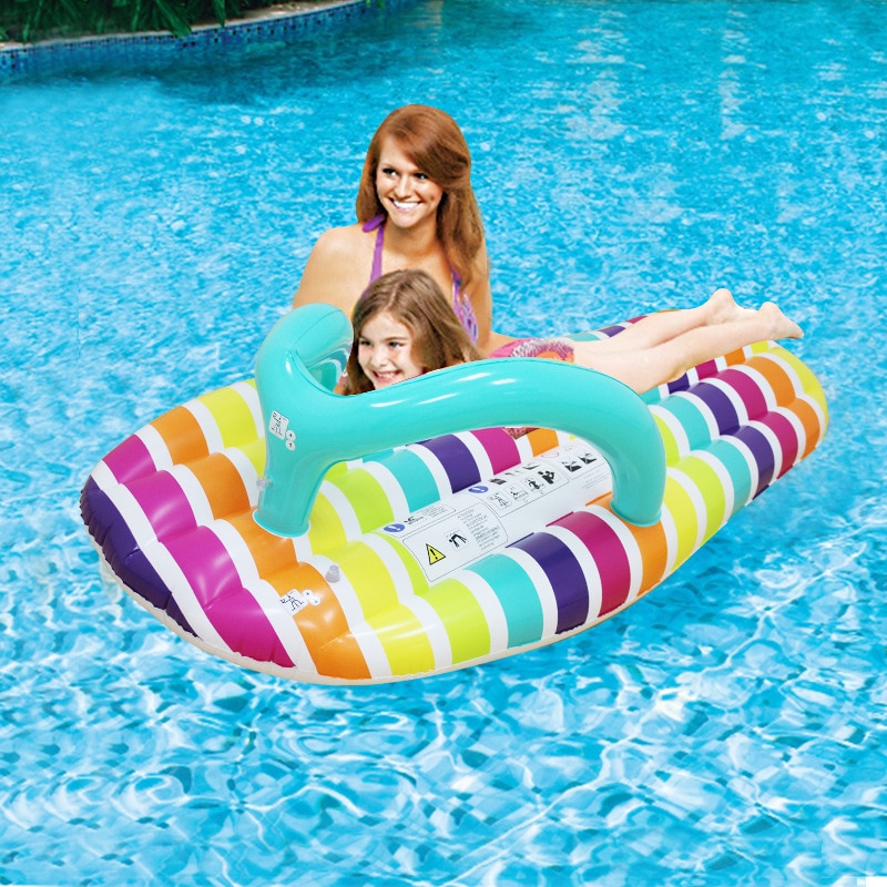 Unique 거 대 한 부 풀릴 수 수레 풀 Stripe Slipper Slice Flip Ride On 물 장난감 슬리퍼 Swimming 수레 링 150*75 cm